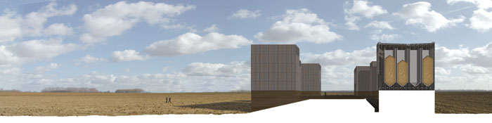 the Silosluis in the fields of the Noordwaard